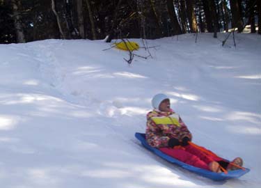 girl on sled