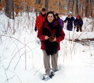 people walking in snow